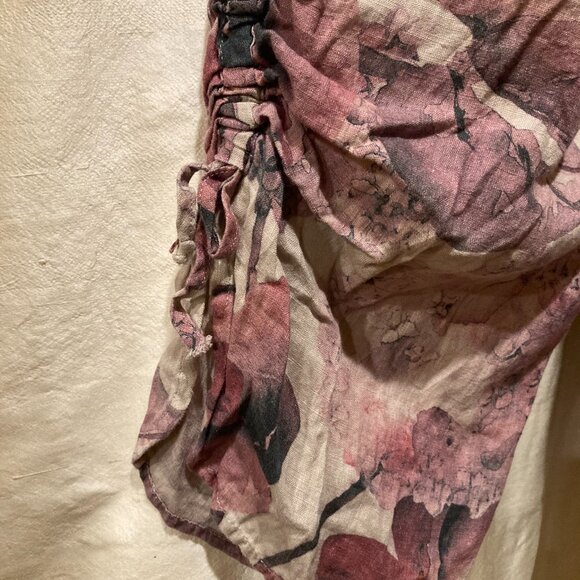 FLAX 100% Linen Floral Pants, Medium - Picture 8 of 8